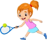 Premium Vector | Cartoon little girl playing tennis